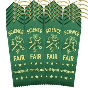 Science Fair Participant Ribbons - 500 Green Ribbons with Card & String Science Fair Participant Ribbons - 500 Green Ribbons with Card & String