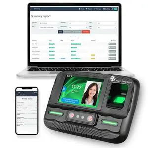 Biometric Time Clock for Employees Attendance - Subscription Clock in Machine for Employees - Pin, Face Scanner, Palm & Fingerprint Time Clocks for Employees Small Business - 2 RFID Time Clock Cards Biometric Time Clock for Employees Attendance - Subscription Clock in Machine for Employees - Pin, Face Scanner, Palm & Fingerprint Time Clocks for Employees Small Business - 2 RFID Time Clock Cards