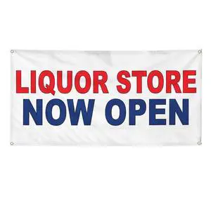 Vinyl Banner Multiple Sizes Liquor Store Now Open Red Blue Business Outdoor Weatherproof Industrial Yard Signs 10 Grommets 60x144Inches Vinyl Banner Multiple Sizes Liquor Store Now Open Red Blue Business Outdoor Weatherproof Industrial Yard Signs 10 Grommets 60x144Inches