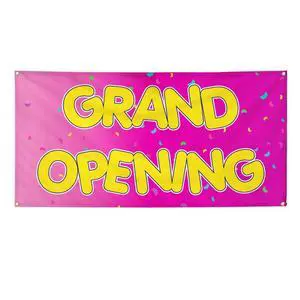 Vinyl Banner Multiple Sizes Grand Opening Advertising Printing A Business Outdoor Weatherproof Industrial Yard Signs Pink 10 Grommets 60x144Inches Vinyl Banner Multiple Sizes Grand Opening Advertising Printing A Business Outdoor Weatherproof Industrial Yard Signs Pink 10 Grommets 60x144Inches