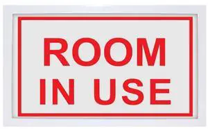 Room in Use Led Notification Sign - for Privacy Areas, Offices, Conference Rooms, Studios, and More - Wall Mount Sign - Metal Case With Plastic Front - Bright Led Light Up - 120 VAC Hardwired - 1 Pack Room in Use Led Notification Sign - for Privacy Areas, Offices, Conference Rooms, Studios, and More - Wall Mount Sign - Metal Case With Plastic Front - Bright Led Light Up - 120 VAC Hardwired - 1 Pack