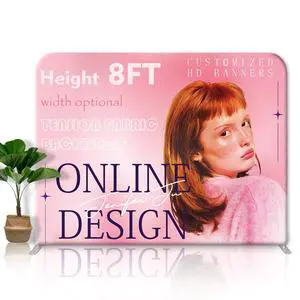 (Double-Sided Print) Tension Fabric Backdrop Trade Show Fabric Banner | 5x8 FT Custom Tension Fabric Display Large Trade Show Backdrop Display Booth Exhibit Standing Banner with Aluminum Frame (Double-Sided Print) Tension Fabric Backdrop Trade Show Fabric Banner | 5x8 FT Custom Tension Fabric Display Large Trade Show Backdrop Display Booth Exhibit Standing Banner with Aluminum Frame