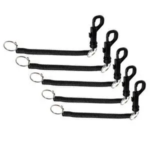 Bulk 100 Pack Bungee Coil Cords - Elastic Stretchy Elastic Swipe Badge & Key Chain Ring Casino Card Clip Leash Lanyards - for Light Duty Use (Black) Bulk 100 Pack Bungee Coil Cords - Elastic Stretchy Elastic Swipe Badge & Key Chain Ring Casino Card Clip Leash Lanyards - for Light Duty Use (Black)