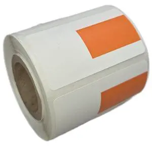 Direct Thermal Mobile Printer Label Roll 2" x 1.125" Orange Right Center 1" inch Core Polypropylene Perforated 275 Labels Per Roll (32 Rolls/Box) Direct Thermal Mobile Printer Label Roll 2" x 1.125" Orange Right Center 1" inch Core Polypropylene Perforated 275 Labels Per Roll (32 Rolls/Box)