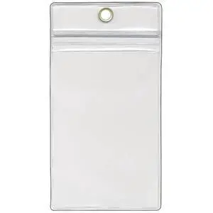 StoreSMART - 100 Pack - ID/Badge Holder - Zipper and Metal Grommet - Clear Plastic - Open Short Vertical - R3578ZIPS-100 StoreSMART - 100 Pack - ID/Badge Holder - Zipper and Metal Grommet - Clear Plastic - Open Short Vertical - R3578ZIPS-100