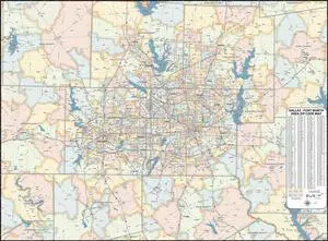 Dallas - Fort Worth TX ZIP Code Laminated Map (48' x 36') Dallas - Fort Worth TX ZIP Code Laminated Map (48' x 36')