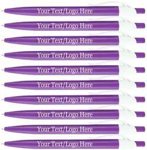 Personalized Pens With your Custom Logo or Text-500 Pack Bulk-for Businesses, Parties, and Events, Custom Printed Ballpoint Click Pens, Purple Barrel Color, Black Ink Personalized Pens With your Custom Logo or Text-500 Pack Bulk-for Businesses, Parties, and Events, Custom Printed Ballpoint Click Pens, Purple Barrel Color, Black Ink