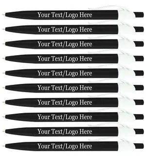 Personalized Pens With your Custom Logo or Text-500 Pack Bulk-for Businesses, Parties, and Events, Custom Printed Ballpoint Click Pens, Black Barrel Color, Black Ink Personalized Pens With your Custom Logo or Text-500 Pack Bulk-for Businesses, Parties, and Events, Custom Printed Ballpoint Click Pens, Black Barrel Color, Black Ink