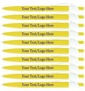 Personalized Pens With your Custom Logo or Text-500 Pack Bulk-for Businesses, Parties, and Events, Custom Printed Ballpoint Click Pens, Yellow Barrel Color, Black Ink Personalized Pens With your Custom Logo or Text-500 Pack Bulk-for Businesses, Parties, and Events, Custom Printed Ballpoint Click Pens, Yellow Barrel Color, Black Ink