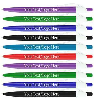 Personalized Pens With your Custom Logo or Text-500 Pack Bulk-for Businesses, Parties, and Events, Custom Printed Ballpoint Click Pens, Assorted Barrel Colors, Black Ink Personalized Pens With your Custom Logo or Text-500 Pack Bulk-for Businesses, Parties, and Events, Custom Printed Ballpoint Click Pens, Assorted Barrel Colors, Black Ink