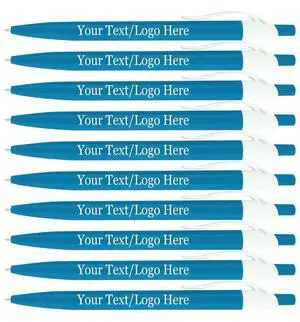 Personalized Pens With your Custom Logo or Text-500 Pack Bulk-for Businesses, Parties, and Events, Custom Printed Ballpoint Click Pens, Teal Barrel Color, Black Ink Personalized Pens With your Custom Logo or Text-500 Pack Bulk-for Businesses, Parties, and Events, Custom Printed Ballpoint Click Pens, Teal Barrel Color, Black Ink