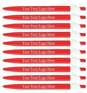Personalized Pens With your Custom Logo or Text-500 Pack Bulk-for Businesses, Parties, and Events, Custom Printed Ballpoint Click Pens, Red Barrel Color, Black Ink Personalized Pens With your Custom Logo or Text-500 Pack Bulk-for Businesses, Parties, and Events, Custom Printed Ballpoint Click Pens, Red Barrel Color, Black Ink