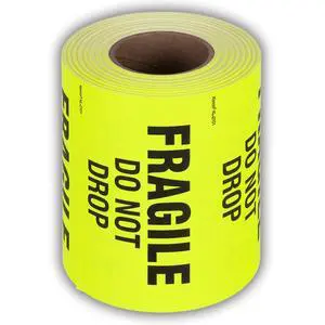 3" X 5" Fragile Do not Drop Fluorescent Shipping Label Stickers - 500 Permanent Adhesive Labels Per Roll (10 Pack) 3" X 5" Fragile Do not Drop Fluorescent Shipping Label Stickers - 500 Permanent Adhesive Labels Per Roll (10 Pack)
