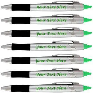 Personalized Pens with Highlighter -200 Pack Bulk-Free Imprint - 2 In Bible Highlighter with Ballpoint Pen Combo- add Custom Name, Logo or Gift Message- Black Ballpoint Ink, Green Color Personalized Pens with Highlighter -200 Pack Bulk-Free Imprint - 2 In Bible Highlighter with Ballpoint Pen Combo- add Custom Name, Logo or Gift Message- Black Ballpoint Ink, Green Color