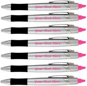 Personalized Pens with Highlighter -200 Pack Bulk-Free Imprint - 2 In Bible Highlighter with Ballpoint Pen Combo- add Custom Name, Logo or Gift Message- Black Ballpoint Ink, Pink Color Personalized Pens with Highlighter -200 Pack Bulk-Free Imprint - 2 In Bible Highlighter with Ballpoint Pen Combo- add Custom Name, Logo or Gift Message- Black Ballpoint Ink, Pink Color