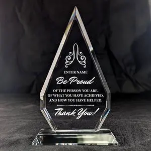 Personalized Engraved Thank You Award - Laser Engraved Design - Thank You - Add Your Own Text - Includes Gift Box - Thank You Award (Optic Crystal Arrowhead) Personalized Engraved Thank You Award - Laser Engraved Design - Thank You - Add Your Own Text - Includes Gift Box - Thank You Award (Optic Crystal Arrowhead)