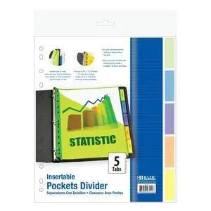 Pocket Binder Dividers, 5 Insertable Color Tabs, 144-Case | 5 insertable clear color tabs with white label inserts, reinforced 3-hole edge fits 3-ring binders Pocket Binder Dividers, 5 Insertable Color Tabs, 144-Case | 5 insertable clear color tabs with white label inserts, reinforced 3-hole edge fits 3-ring binders