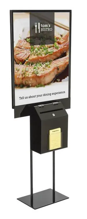 SSBST1BKBK Large Locking Ballot Box with Double Sided Poster Stand, 22x28-Inch, Black SSBST1BKBK Large Locking Ballot Box with Double Sided Poster Stand, 22x28-Inch, Black