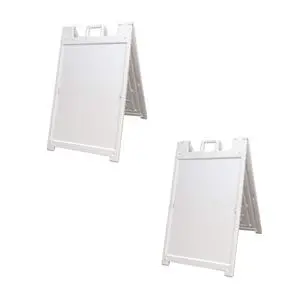 White 2-Pack of Signicade Deluxe A-Frame Sidewalk Curb Sign Portable Folding Double-Sided Display with Quick-Change System White 2-Pack of Signicade Deluxe A-Frame Sidewalk Curb Sign Portable Folding Double-Sided Display with Quick-Change System