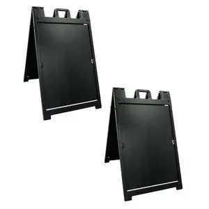 Black 2-Pack of Signicade Deluxe A-Frame Sidewalk Curb Sign Portable Folding Double-Sided Display with Quick-Change System Black 2-Pack of Signicade Deluxe A-Frame Sidewalk Curb Sign Portable Folding Double-Sided Display with Quick-Change System