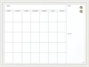 Magnetic Dry Erase Calendar White Board, 30" x 40" Inches, White Wood Frame (2918U00-01) Magnetic Dry Erase Calendar White Board, 30" x 40" Inches, White Wood Frame (2918U00-01)