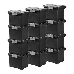 Portable Lockable File Box Organizer with Handle and Clear Lid (12 Pack) Portable Lockable File Box Organizer with Handle and Clear Lid (12 Pack)