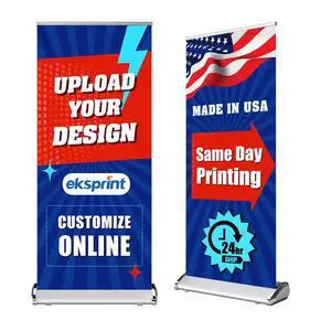 Custom Retractable Banner with Silver Aluminum Stand, 33"x81" Deluxe Banners and Signs Customize for Portable, Durable & Easy Setup, Custom Banners Personalized for Business, Birthday, Event Custom Retractable Banner with Silver Aluminum Stand, 33"x81" Deluxe Banners and Signs Customize for Portable, Durable & Easy Setup, Custom Banners Personalized for Business, Birthday, Event