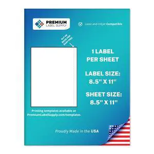 White Shipping Labels 8.5" x 11" Laser/Inkjet Compatible 2000 Sheets - Letter Size White Shipping Labels 8.5" x 11" Laser/Inkjet Compatible 2000 Sheets - Letter Size