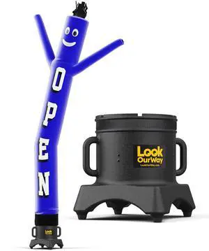 Air Dancers Inflatable Tube Man Set - 10ft Tall Wacky Waving Inflatable Dancing Tube Guy with 12-Inch Diameter Blower for Business Promotion - Open Blue Air Dancers Inflatable Tube Man Set - 10ft Tall Wacky Waving Inflatable Dancing Tube Guy with 12-Inch Diameter Blower for Business Promotion - Open Blue