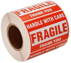 Warning Fragile Tape, 3" X 2" Fragile Handle with Care Warning Stickers for Shipping and Packing,500 Labels Per Roll (1 Roll) Warning Fragile Tape, 3" X 2" Fragile Handle with Care Warning Stickers for Shipping and Packing,500 Labels Per Roll (1 Roll)