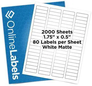 Address Labels - 1.75 x 0.5 - Pack of 160,000 Labels, 2,000 Sheets - Inkjet/Laser Printer Address Labels - 1.75 x 0.5 - Pack of 160,000 Labels, 2,000 Sheets - Inkjet/Laser Printer