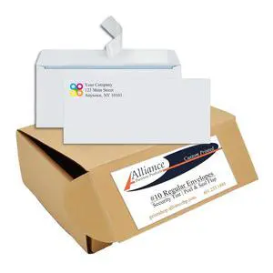 2500 Envelopes #10 Custom Printed Regular Self-Seal Security Envelopes, Text and Logo Customization, Size 4 1/8 x 9 1/2 Inches, White, 24lb 2500 Envelopes #10 Custom Printed Regular Self-Seal Security Envelopes, Text and Logo Customization, Size 4 1/8 x 9 1/2 Inches, White, 24lb