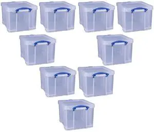 32 Liters Storage Bin Container with Snap Lid and Clip Lock Handles for Lidded Home and Office Storage Organization, 9 Pack 32 Liters Storage Bin Container with Snap Lid and Clip Lock Handles for Lidded Home and Office Storage Organization, 9 Pack
