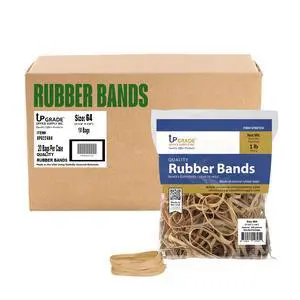 Upgrade Office Supply UPG22464CS Rubber Bands, Size #64 (3-1/2 in x 1/4 in), 320 Bands, 1 lb Bag, 20 Pack Case, USA Upgrade Office Supply UPG22464CS Rubber Bands, Size #64 (3-1/2 in x 1/4 in), 320 Bands, 1 lb Bag, 20 Pack Case, USA