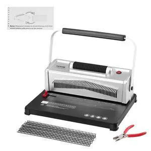 Coil Spiral Binding Machine, Manual Book Maker with Electric Binding, 46-Holes Binding 500 Sheets Punch Binder, with 100pcs 5/16'' Coil Binding Spines, for Letter Size, A4, A5 Coil Spiral Binding Machine, Manual Book Maker with Electric Binding, 46-Holes Binding 500 Sheets Punch Binder, with 100pcs 5/16'' Coil Binding Spines, for Letter Size, A4, A5
