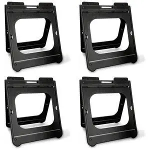 (Pack of 4 Two-Sided JuniorBoss Sidewalk Sign Frame with Ballast Ports/A-Frame Sandwich Board for 24 x 24 inch Signs, Plastic, Black, Made in USA (Pack of 4 Two-Sided JuniorBoss Sidewalk Sign Frame with Ballast Ports/A-Frame Sandwich Board for 24 x 24 inch Signs, Plastic, Black, Made in USA