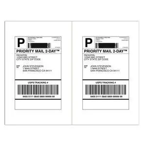 Shipping Labels with Self Adhesive, Square Corner, for Laser & Inkjet Printers, 8.5 x 5.5 Inches, White, (2000 Labels) Shipping Labels with Self Adhesive, Square Corner, for Laser & Inkjet Printers, 8.5 x 5.5 Inches, White, (2000 Labels)