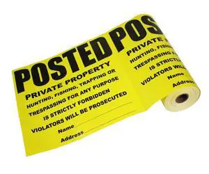 600 Per Pack Custom Posted Yellow Private Property Sign by - 11" x 11" 600 Per Pack Custom Posted Yellow Private Property Sign by - 11" x 11"