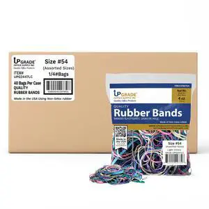 Upgrade Office Supply Rubber Bands, Assorted Sizes and Colors, 4 oz Bag, Made in USA (40) Upgrade Office Supply Rubber Bands, Assorted Sizes and Colors, 4 oz Bag, Made in USA (40)