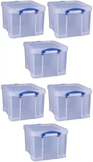 32 Liters Storage Bin Container with Snap Lid and Clip Lock Handles for Lidded Home and Office Storage Organization, 6 Pack 32 Liters Storage Bin Container with Snap Lid and Clip Lock Handles for Lidded Home and Office Storage Organization, 6 Pack