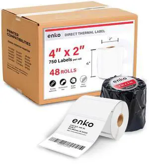 4 x 2 in 48 Rolls | 36000 Direct Thermal Address and Shipping Labels | Perforated, Strong Adhesive, Mailing, Barcode, FBA Stickers and FNSKU Labels Compatible with Zebra and Eltron Printers 4 x 2 in 48 Rolls | 36000 Direct Thermal Address and Shipping Labels | Perforated, Strong Adhesive, Mailing, Barcode, FBA Stickers and FNSKU Labels Compatible with Zebra and Eltron Printers
