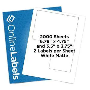 6.78 x 4.75 and 3.5 x 3.75 Shipping Labels - Compatible with USPS Click-N-Ship - Pack of 2,000 Sheets - Inkjet/Laser Printer 6.78 x 4.75 and 3.5 x 3.75 Shipping Labels - Compatible with USPS Click-N-Ship - Pack of 2,000 Sheets - Inkjet/Laser Printer