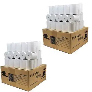 (55 GSM Paper Thickness Coreless) 3-1/8" x 230' (100 Rolls - 2 Cases) Bpa Free Thermal Receipt Printer Paper | No Branding | Blank Tabs | Drop Shipping (55 GSM Paper Thickness Coreless) 3-1/8" x 230' (100 Rolls - 2 Cases) Bpa Free Thermal Receipt Printer Paper | No Branding | Blank Tabs | Drop Shipping