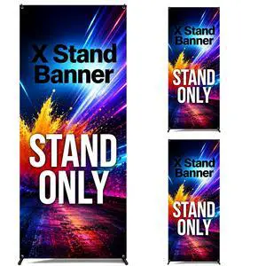 Premium Foldable X Banner Stand 24" Wide, Adjustable 6372" Black Fiberglass Frame, with Carry Bag Portable Display for Trade Shows, Retail & Events (Stand Only) (3 PACKS) Premium Foldable X Banner Stand 24" Wide, Adjustable 6372" Black Fiberglass Frame, with Carry Bag Portable Display for Trade Shows, Retail & Events (Stand Only) (3 PACKS)