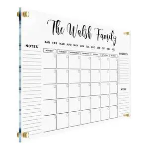 Large Personalized Acrylic Wall Calendar - Personalized 2026 Dry Erase Calendar Family Calendar Monthly and Weekly Board Family Planner (40x28", Standard Package) Large Personalized Acrylic Wall Calendar - Personalized 2026 Dry Erase Calendar Family Calendar Monthly and Weekly Board Family Planner (40x28", Standard Package)