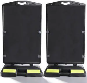 2-Pack Sidewalk Sign 22x30 Inch Double Sided Sandwich Board Plastic Outdoor Advertising Signboard with Water-filled Base for Restaurant, Business, Events, Grey (Frame only) 2-Pack Sidewalk Sign 22x30 Inch Double Sided Sandwich Board Plastic Outdoor Advertising Signboard with Water-filled Base for Restaurant, Business, Events, Grey (Frame only)