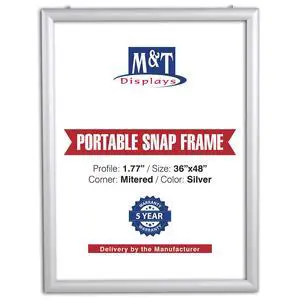 Portable Snap Poster Frame 36x48 Inch Silver 1.77" Aluminum Profile, Front Loading Wall Mounting Display for Photo Picture Document Certificate Mitered Corner Anti Glare Cover Portable Snap Poster Frame 36x48 Inch Silver 1.77" Aluminum Profile, Front Loading Wall Mounting Display for Photo Picture Document Certificate Mitered Corner Anti Glare Cover