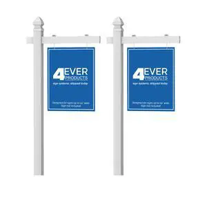Vinyl PVC Real Estate Sign Post - White - 6' Tall Post - 2 Pack Vinyl PVC Real Estate Sign Post - White - 6' Tall Post - 2 Pack