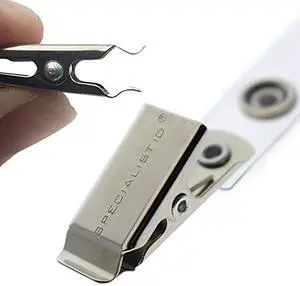 Bulk 1000 Pack - Premium Clothing Friendly ID Badge Clips - Metal Alligator Swivel Card Clip & Clear Plastic PVC Vinyl Strap with Button Snap Great for Name Tags & Access Badges by Bulk 1000 Pack - Premium Clothing Friendly ID Badge Clips - Metal Alligator Swivel Card Clip & Clear Plastic PVC Vinyl Strap with Button Snap Great for Name Tags & Access Badges by