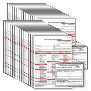 J. J. Keller 50-Pack, Annual Vehicle Inspection Report Form & Adhesive Vinyl Label 2-Ply, 3-Ply Carbonless Form, Bundle Shrinkwrapped, DOT Compliant J. J. Keller 50-Pack, Annual Vehicle Inspection Report Form & Adhesive Vinyl Label 2-Ply, 3-Ply Carbonless Form, Bundle Shrinkwrapped, DOT Compliant